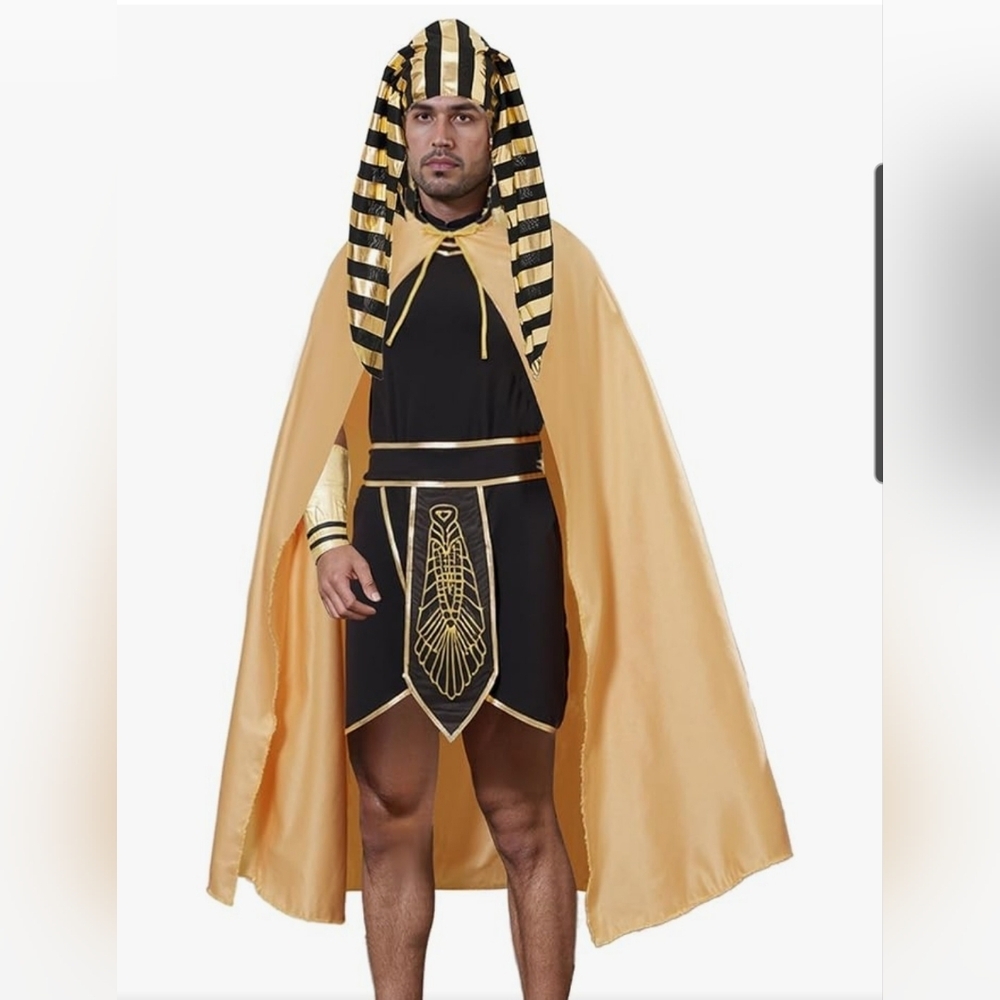 Men's Egyptian Pharaoh Costume in Black and Gold